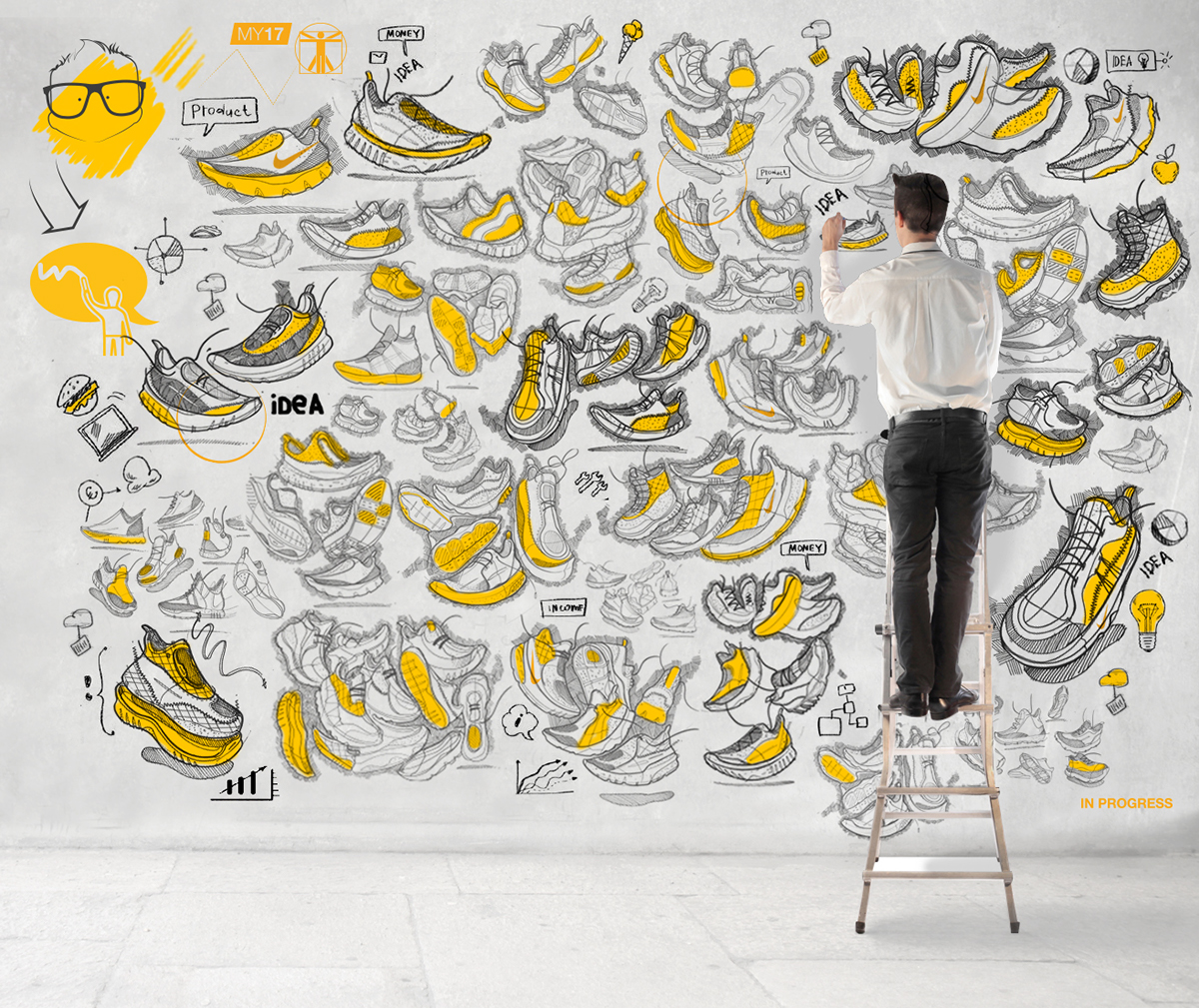 motion，shoes，ps，Ubee ，painting，Hand drawn，