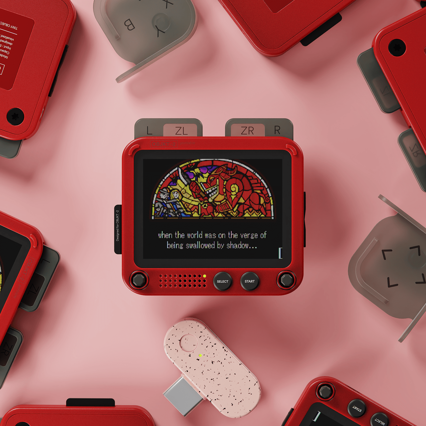 OBJKT -2，Handheld game console，Vintage classic game console，