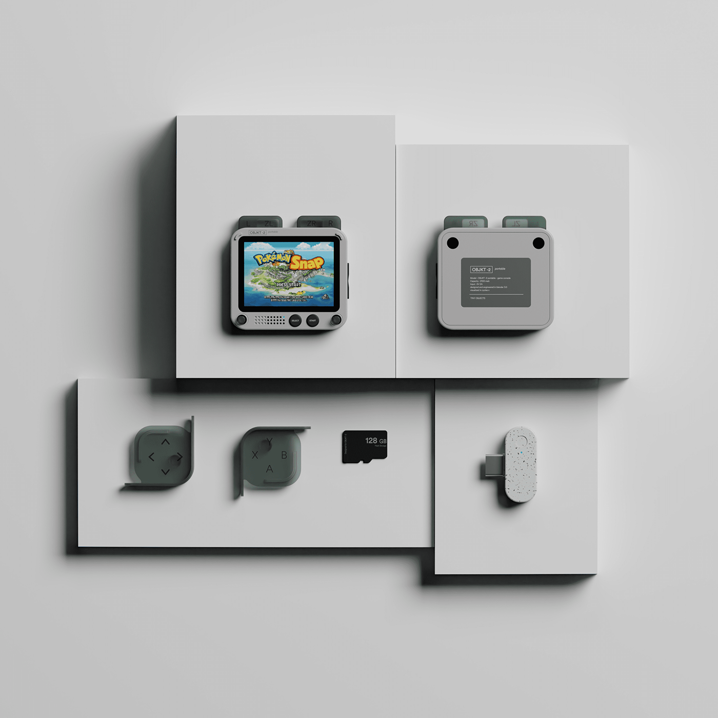 OBJKT -2，Handheld game console，Vintage classic game console，