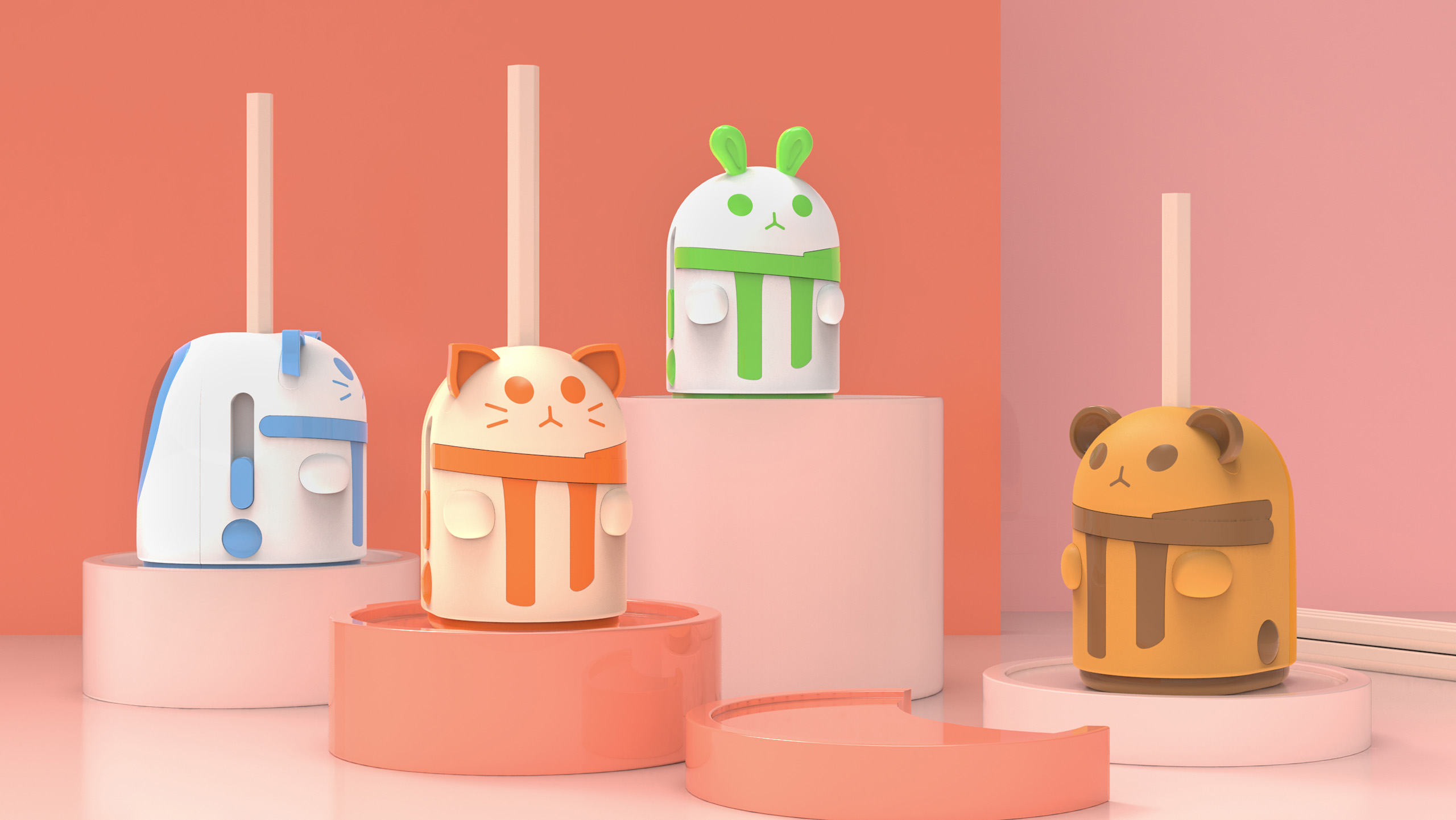 Cartoon modeling，fully automatic，Electric pencil sharpener，Product appearance design，Office Supplies，