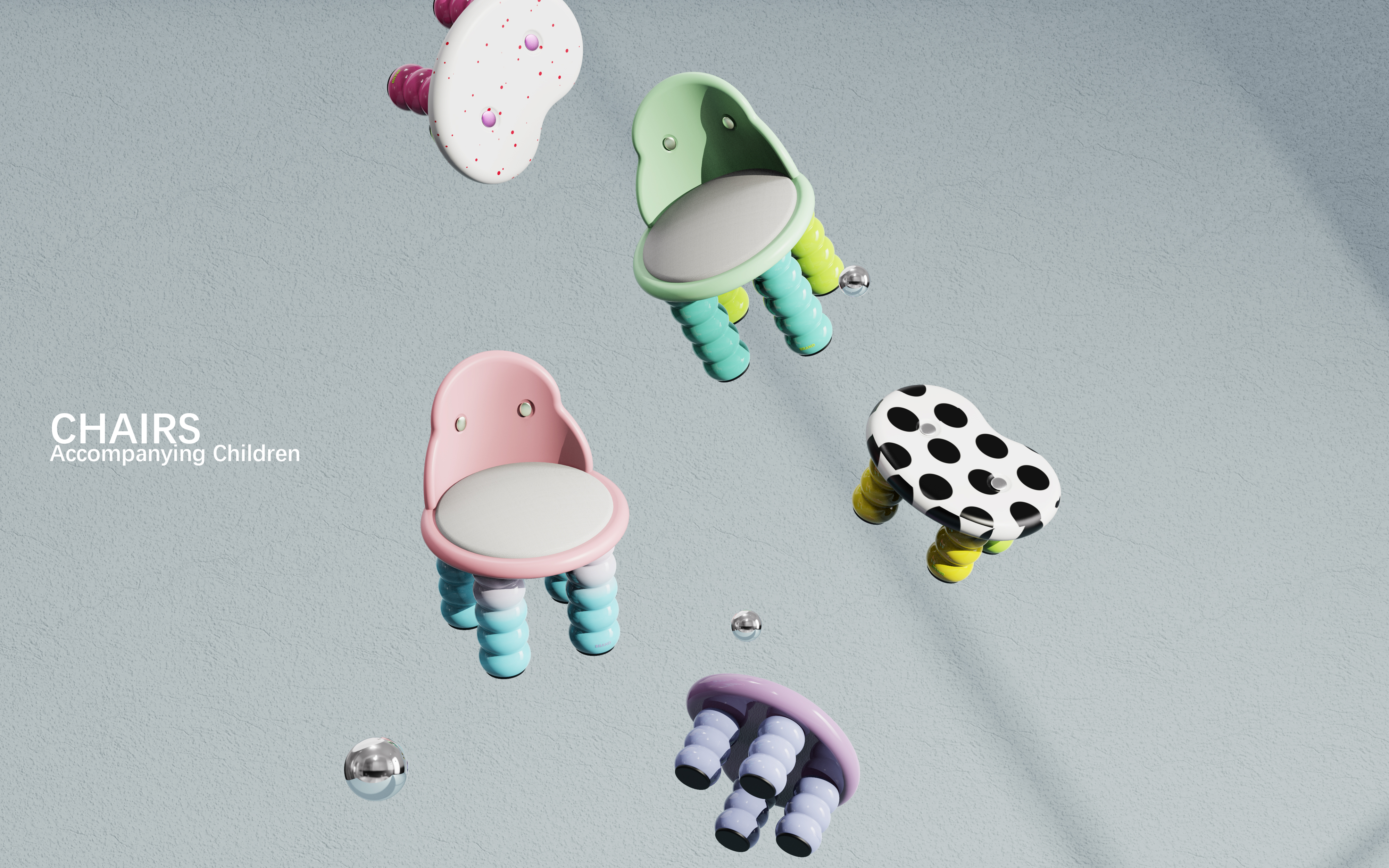 Children's chair; Modeling and rendering，