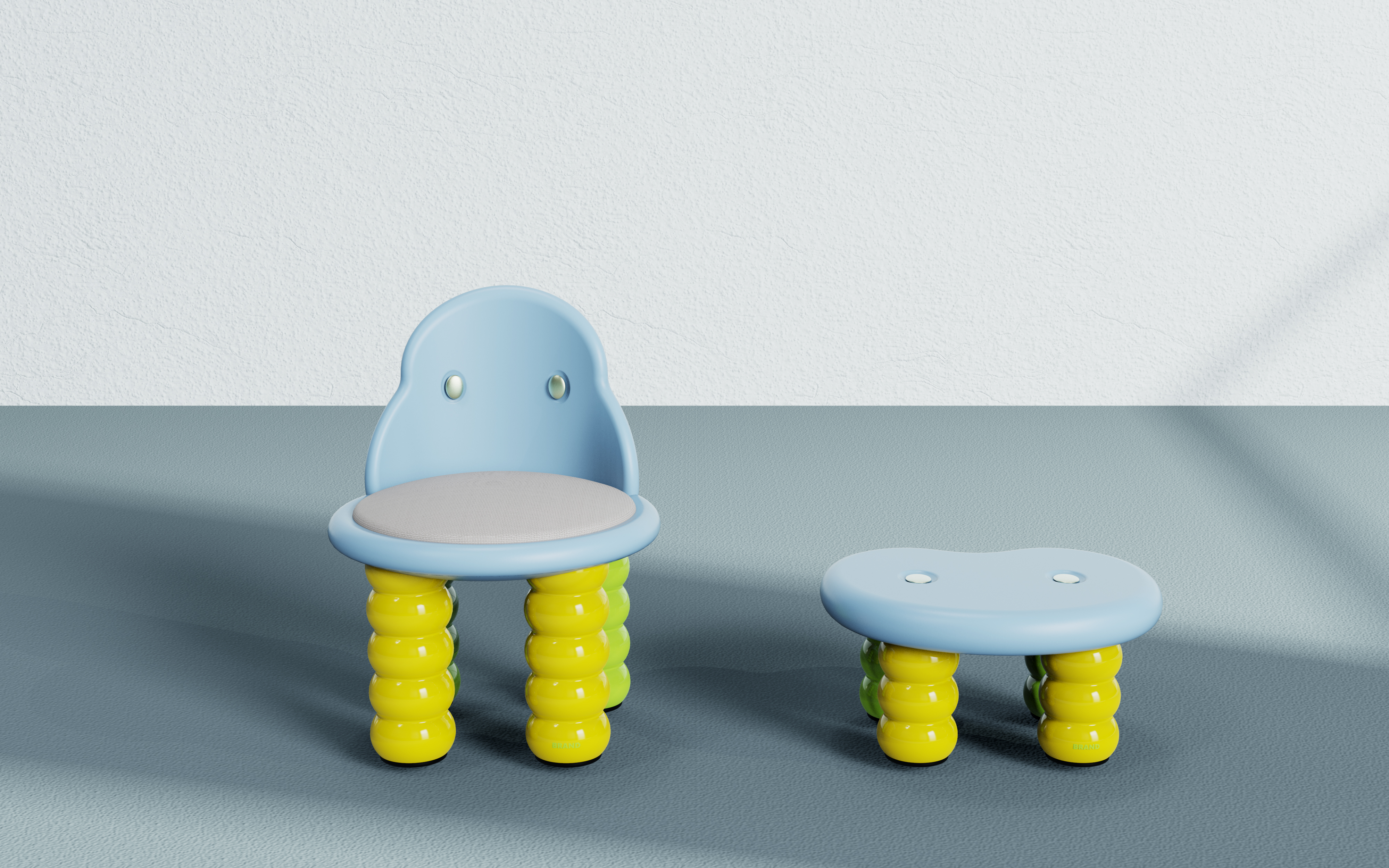 Children's chair; Modeling and rendering，