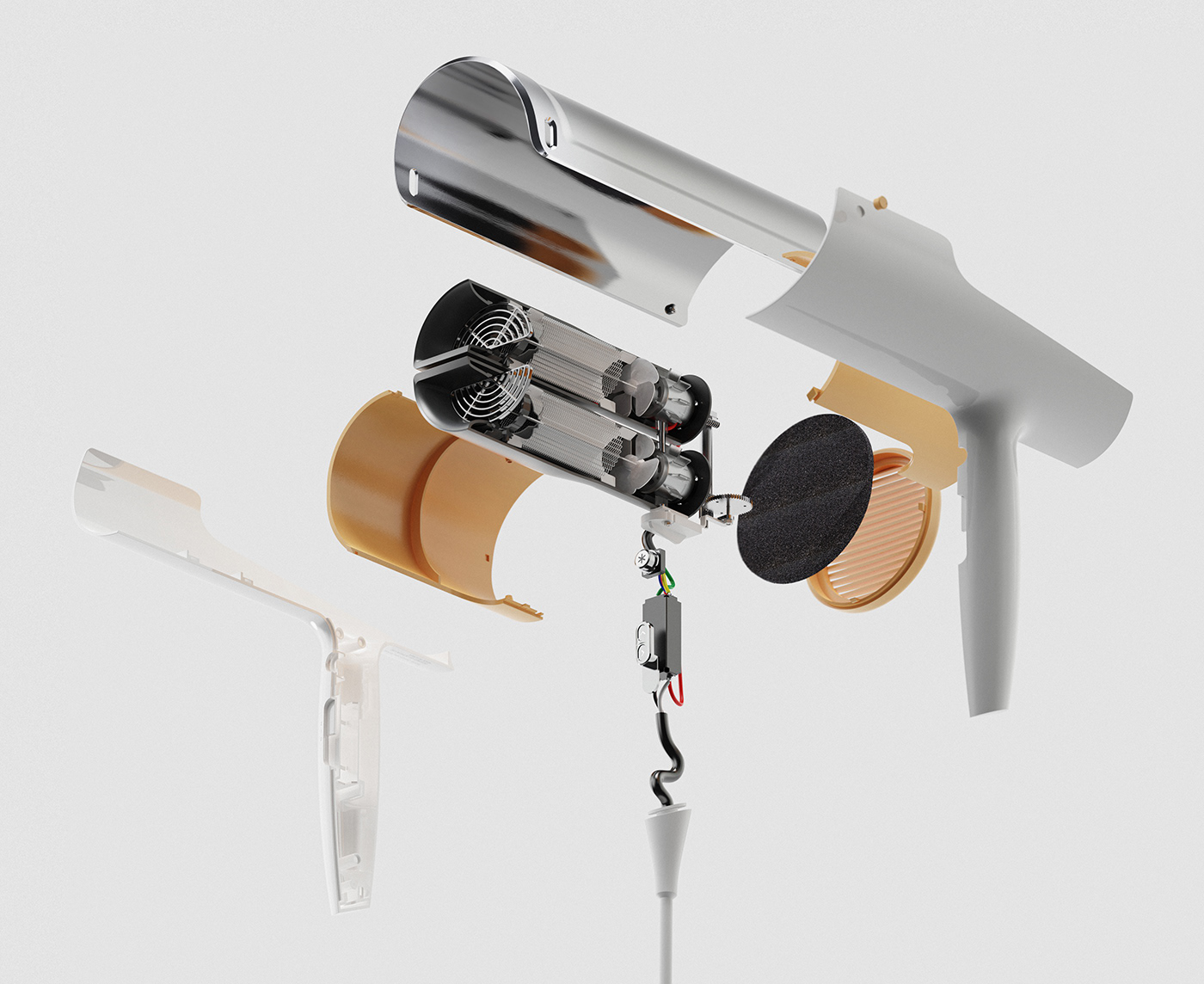 hair drier，shift，Rotation axis，