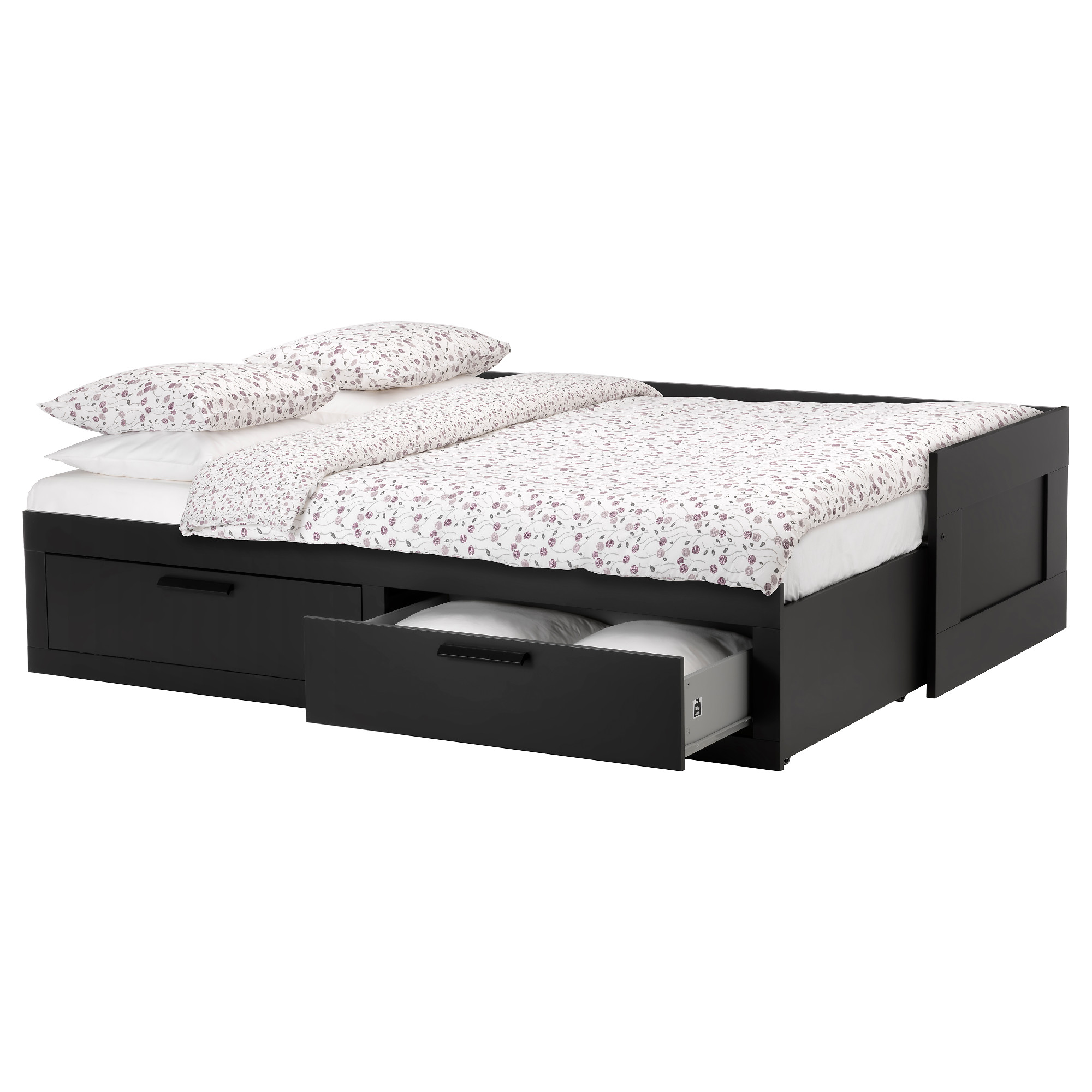 宜家brimnes带2个抽屉的日间床架,黑色 ikea 702.691.70