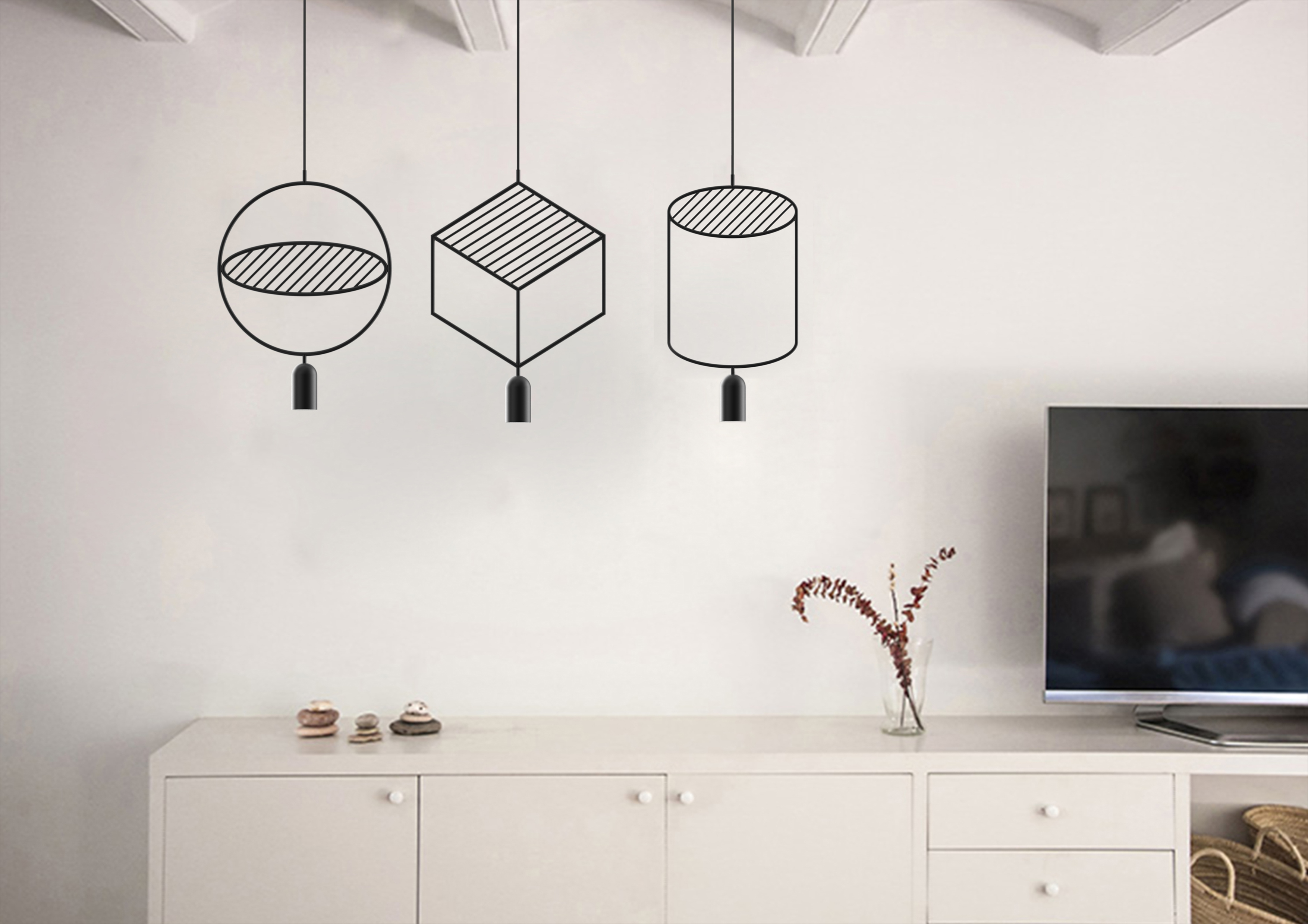 Some postmodern line lamp design，