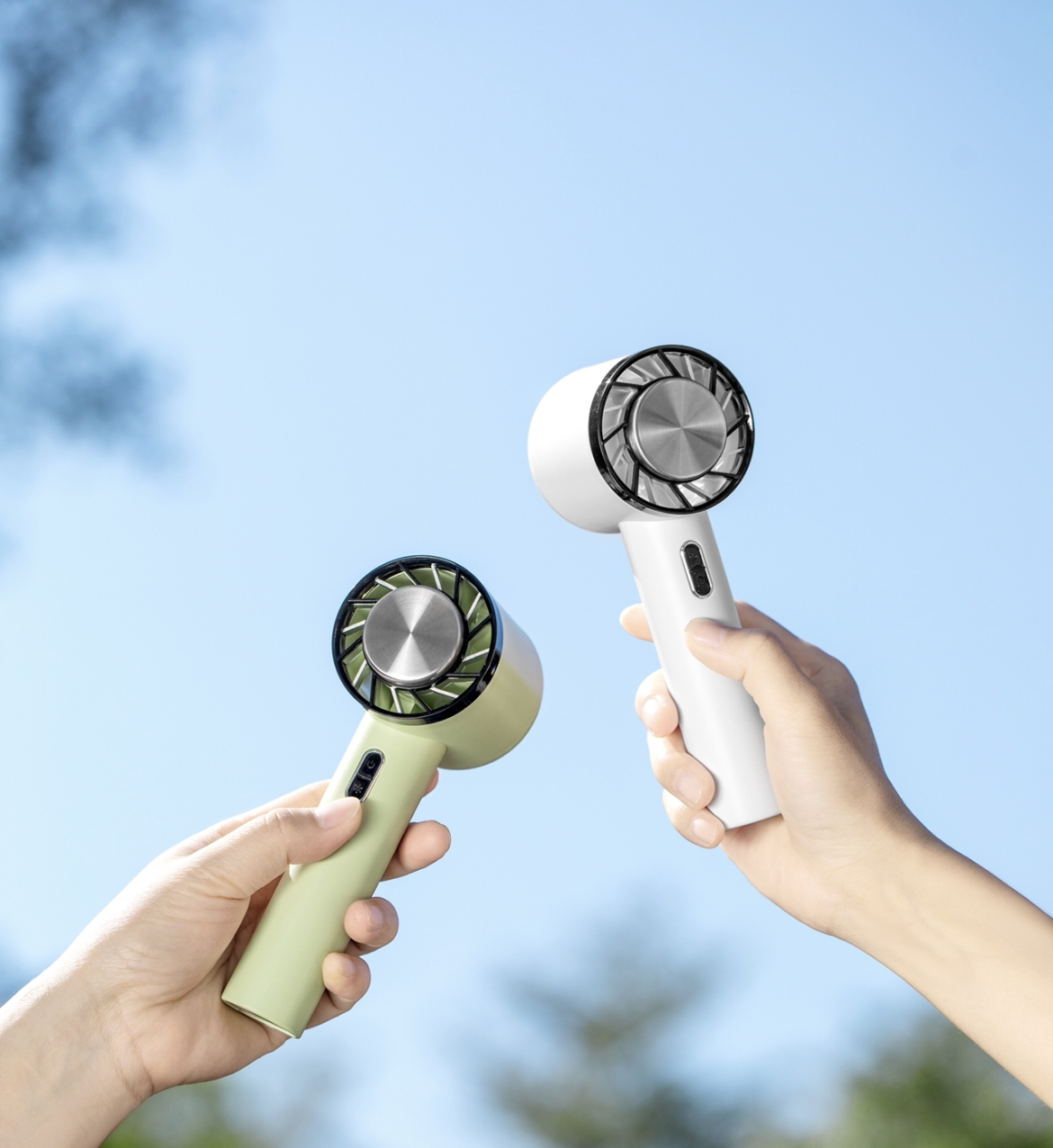 Hand held cold compress small fan，