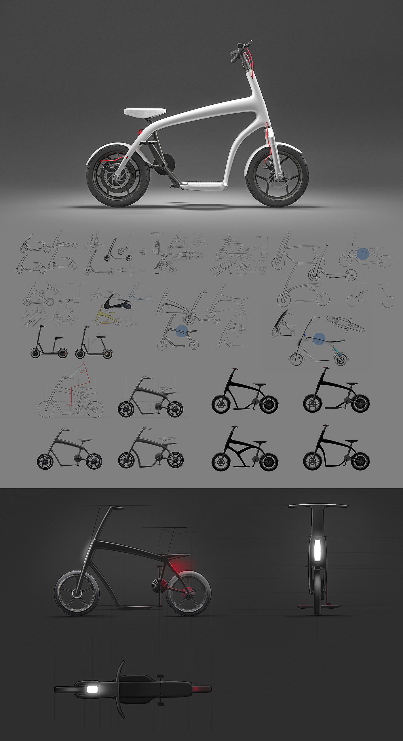 自行车，滑板，产品设计，极简，