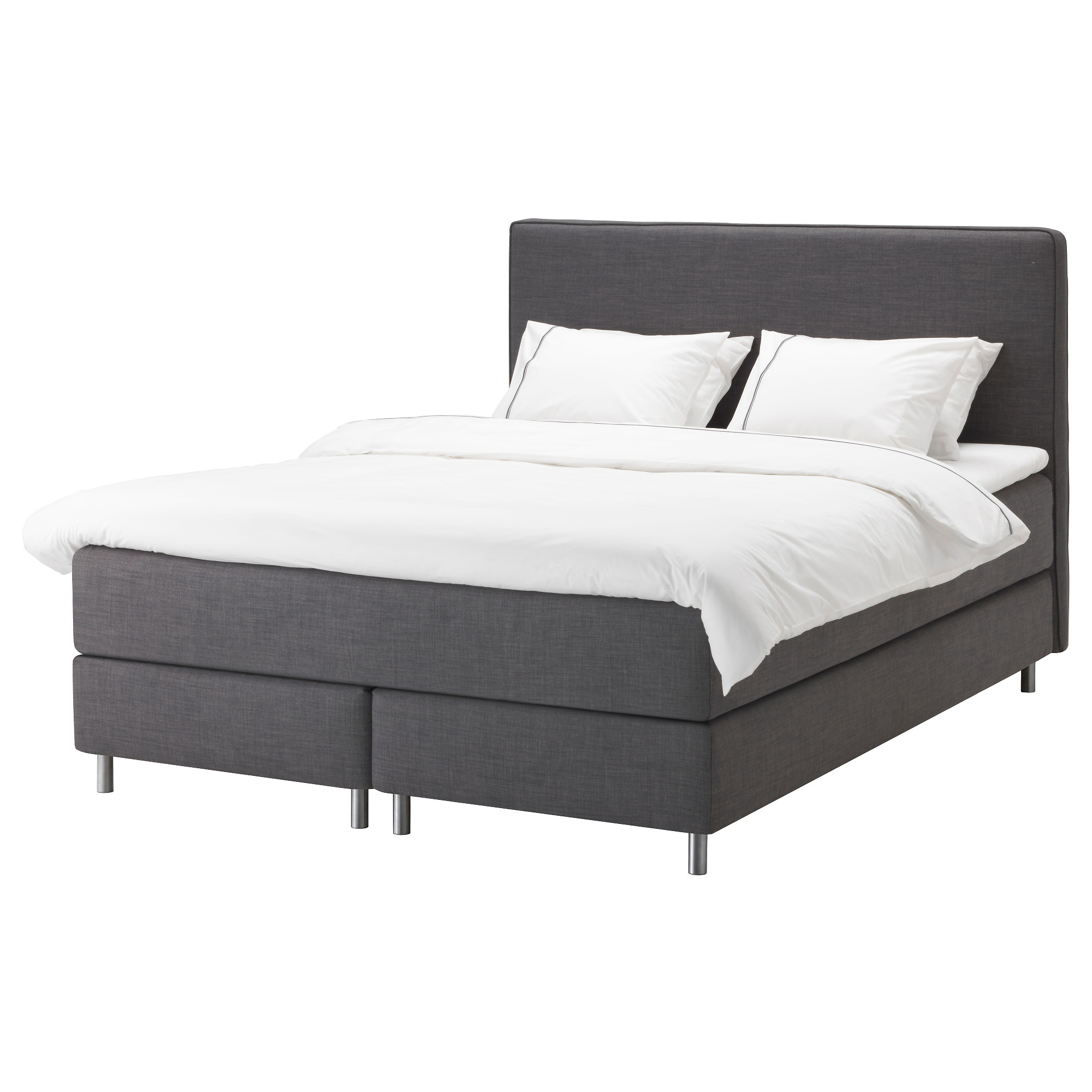 IKEA，Dunvik continental bed，IKEA，Tuss ö y dark grey，