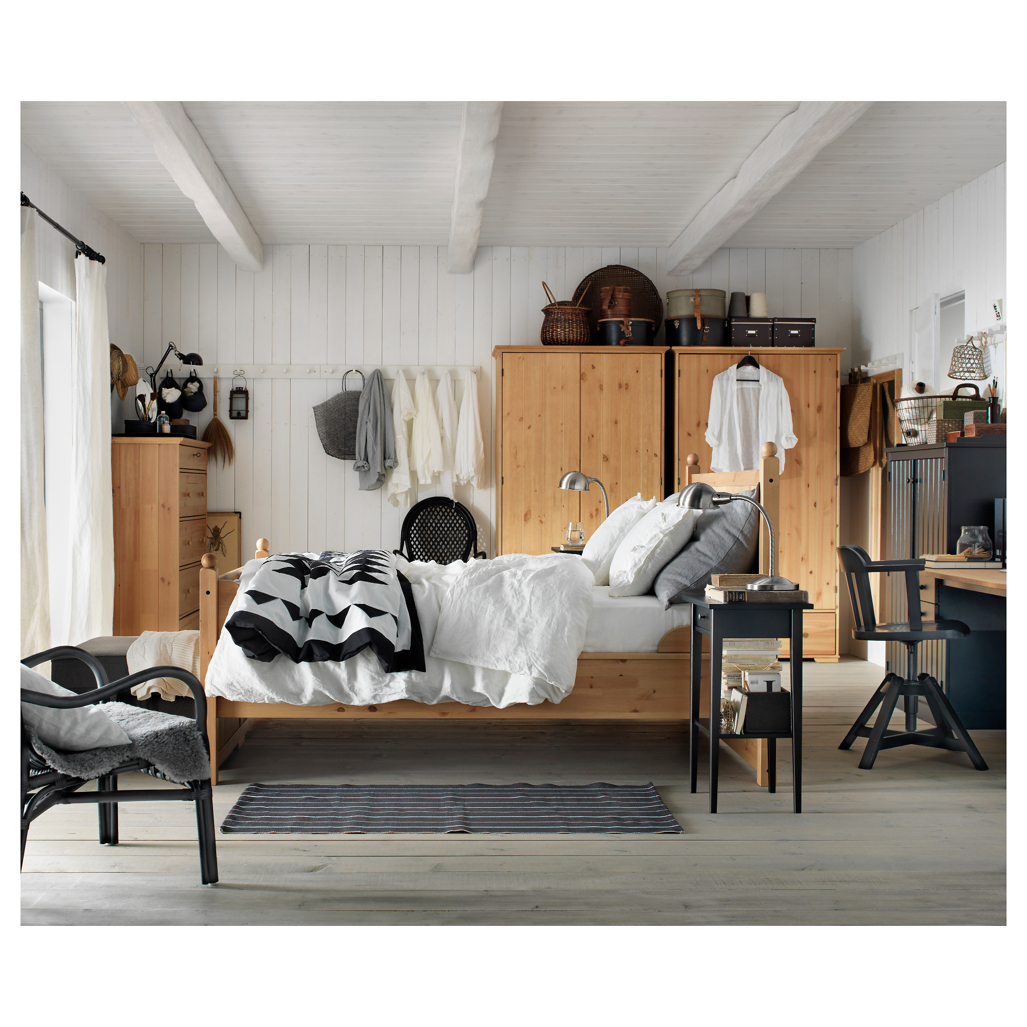 宜家汉尼斯救济桌黑褐色ikea90121234