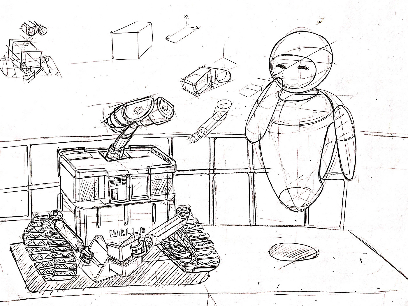 Hand drawn，robot，sketch，Copy，