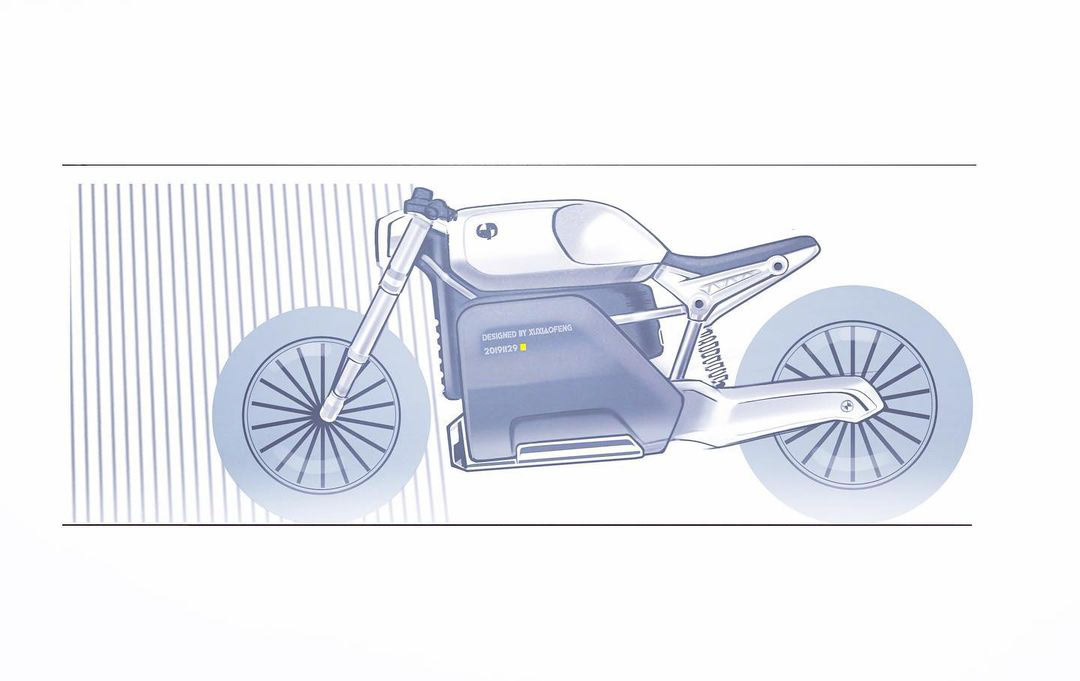 motorcycle，sketch，vehicle，Electric vehicle，