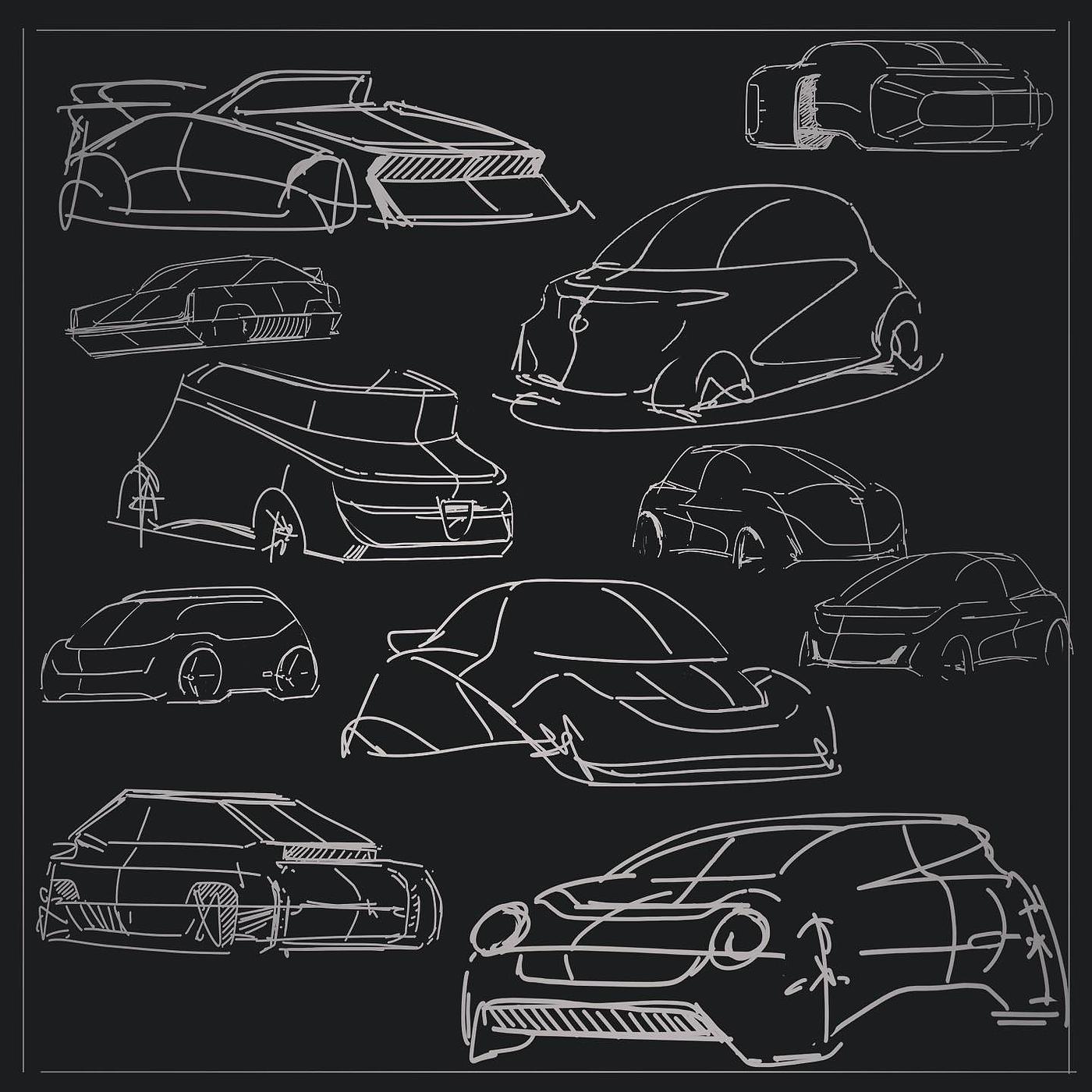 Automobile design，vehicle，sketch，