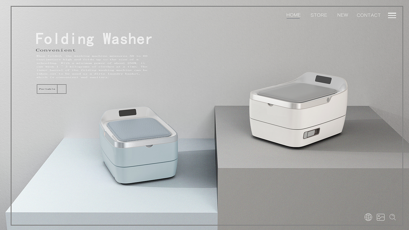 equipment，Appearance design，product design，Smart home，household electrical appliances，Washing machine，Portable，