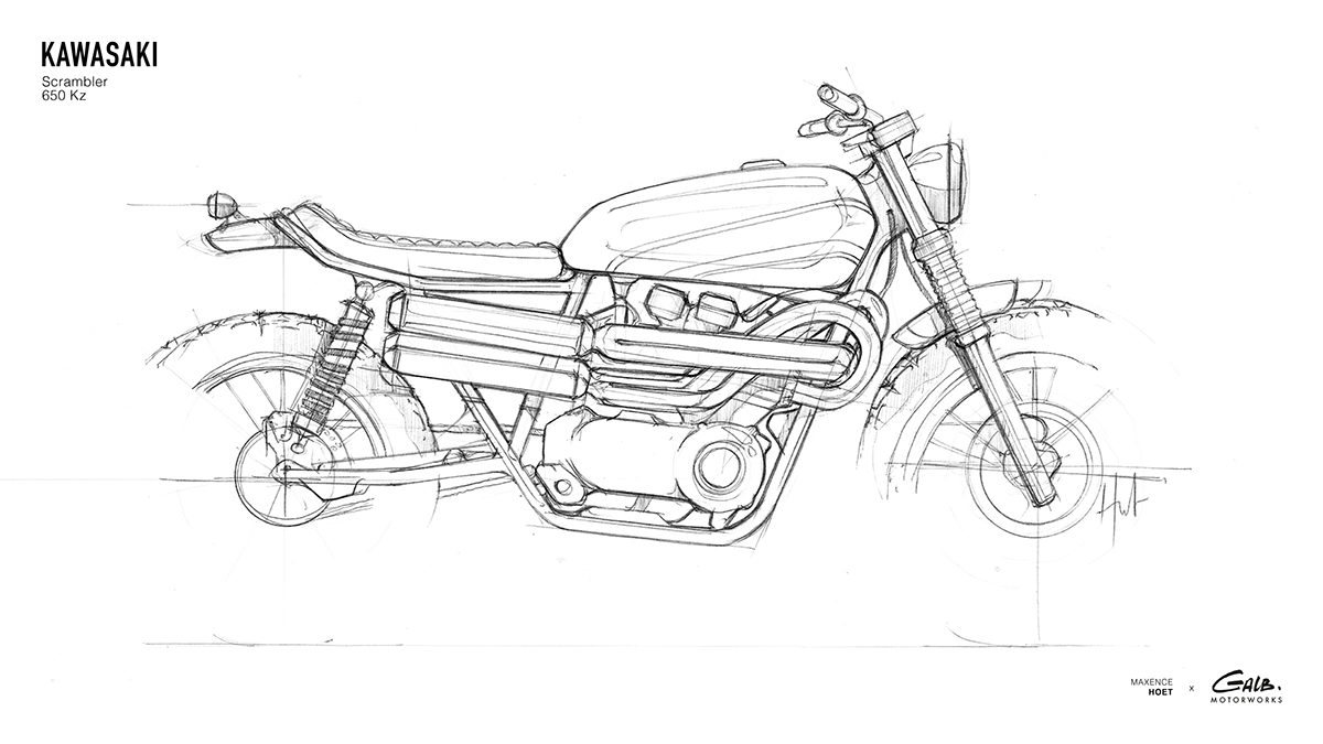 Maxence Hoet，motorcycle，brand，Hand drawn，draft，line，motorcycle，automobile，shoes，