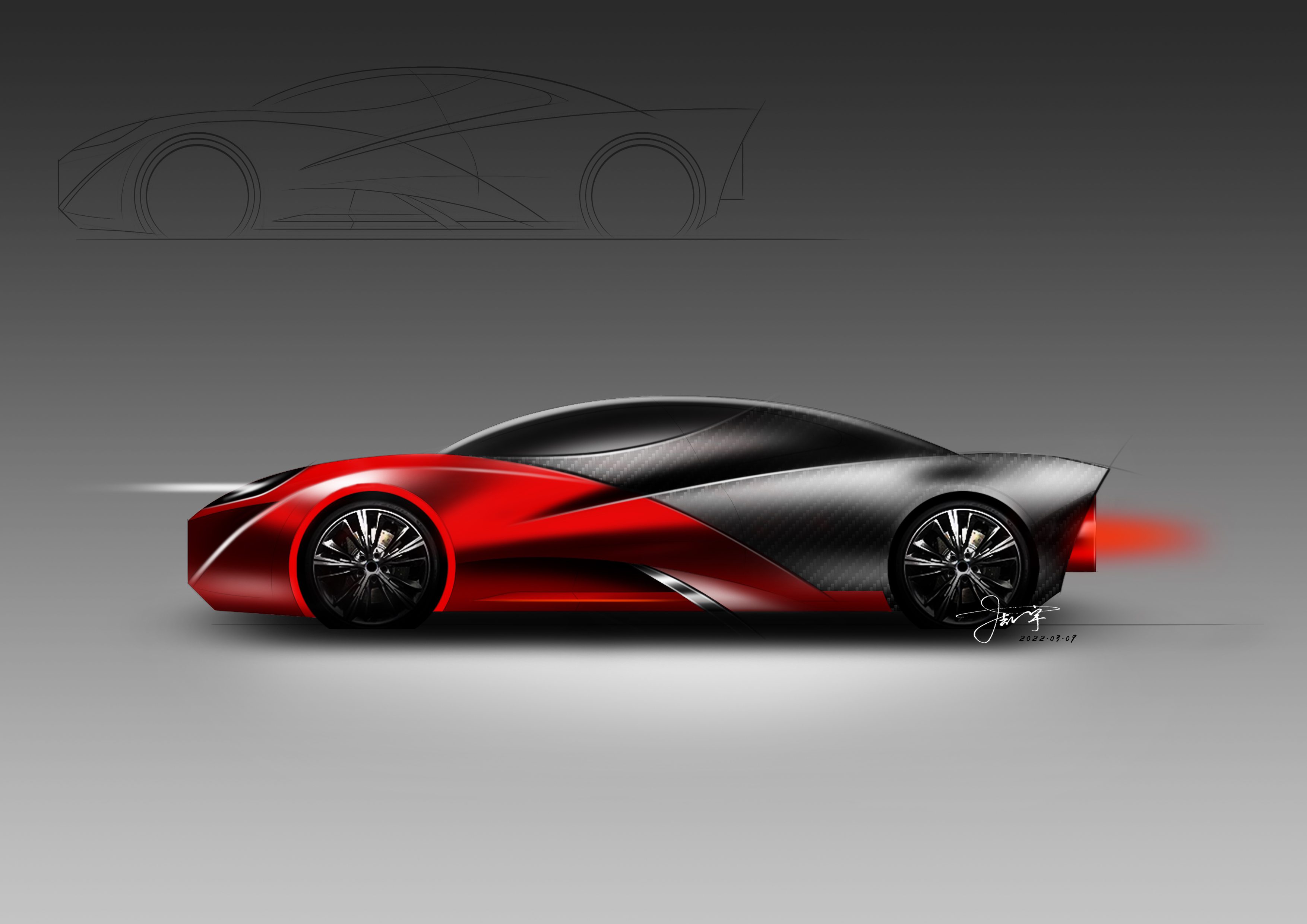 Hand drawn products，Hand drawn car，Copy，Hand drawn industrial design，photoshop，sketchbook，