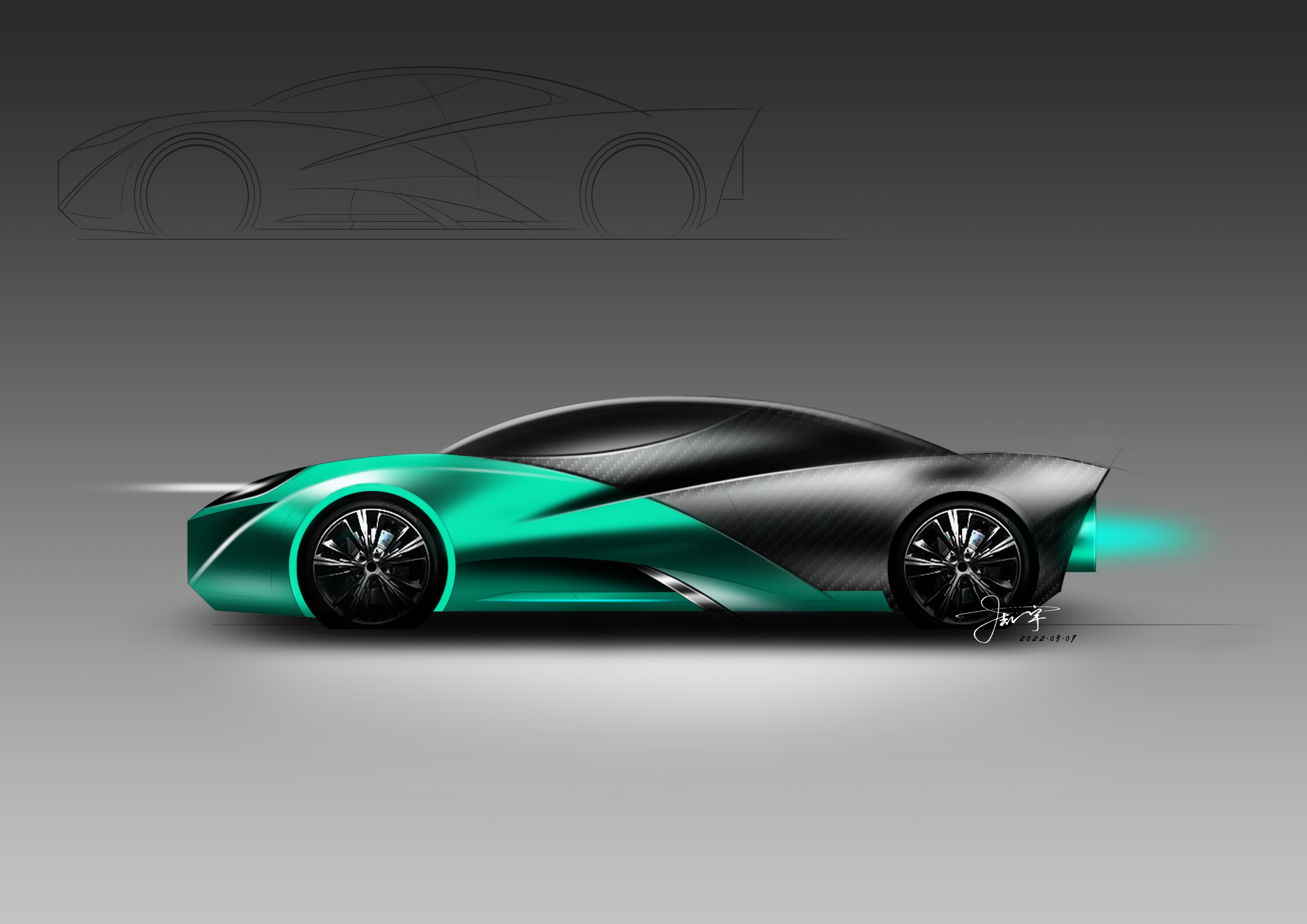 Hand drawn products，Hand drawn car，Copy，Hand drawn industrial design，photoshop，sketchbook，