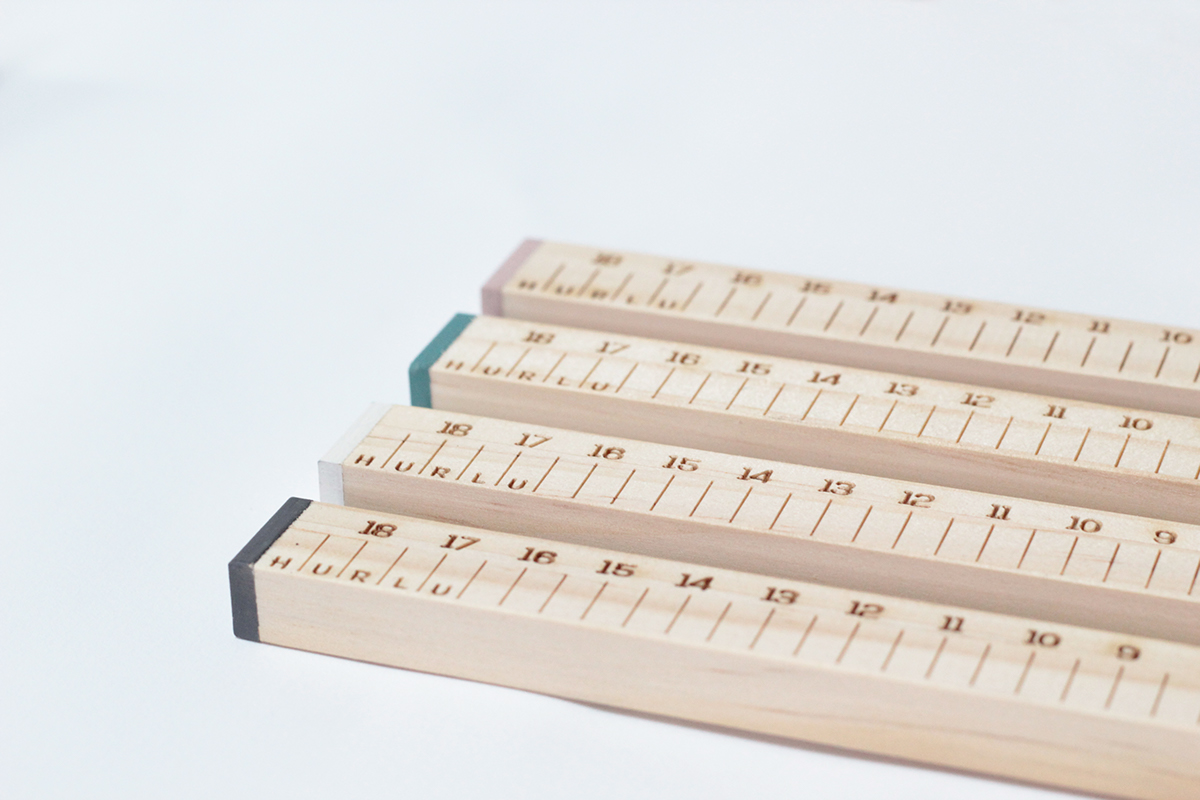 Stationery，a scale，Wooden ruler，product design，carving，