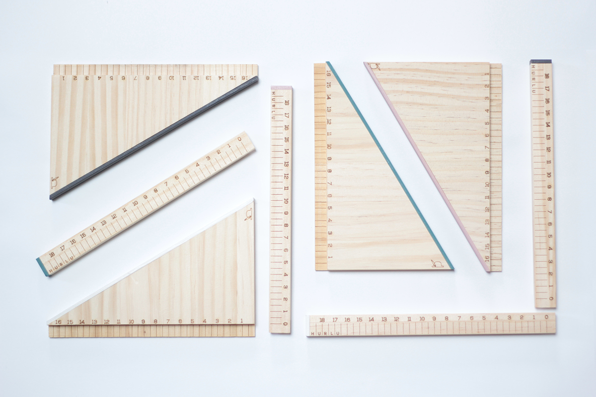 Stationery，a scale，Wooden ruler，product design，carving，