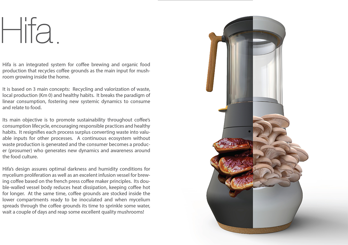 Coffee，Mushroom，waste recovery，brew，container，