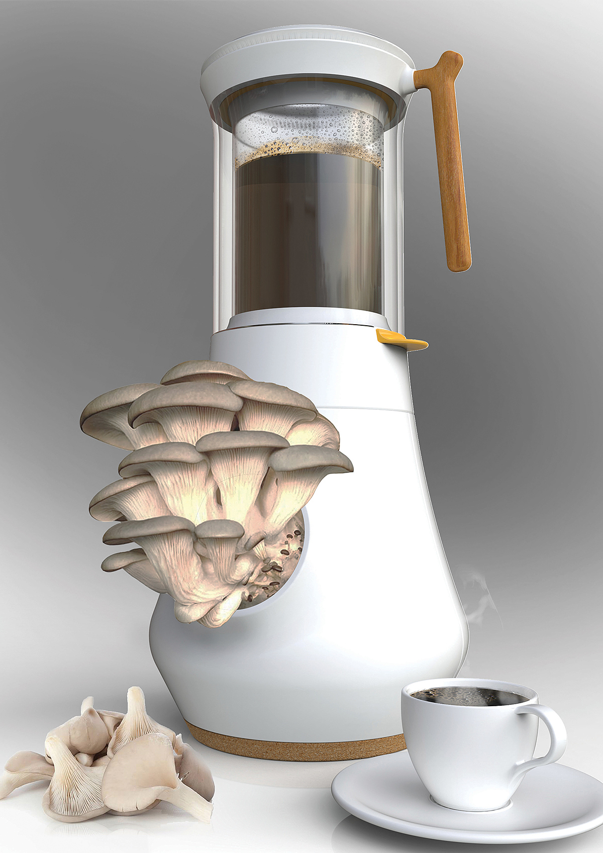 Coffee，Mushroom，waste recovery，brew，container，