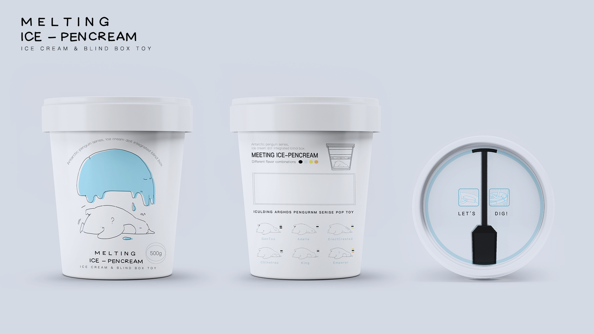 ice cream，environmental protection，penguin，industrial design，Cultural creation，