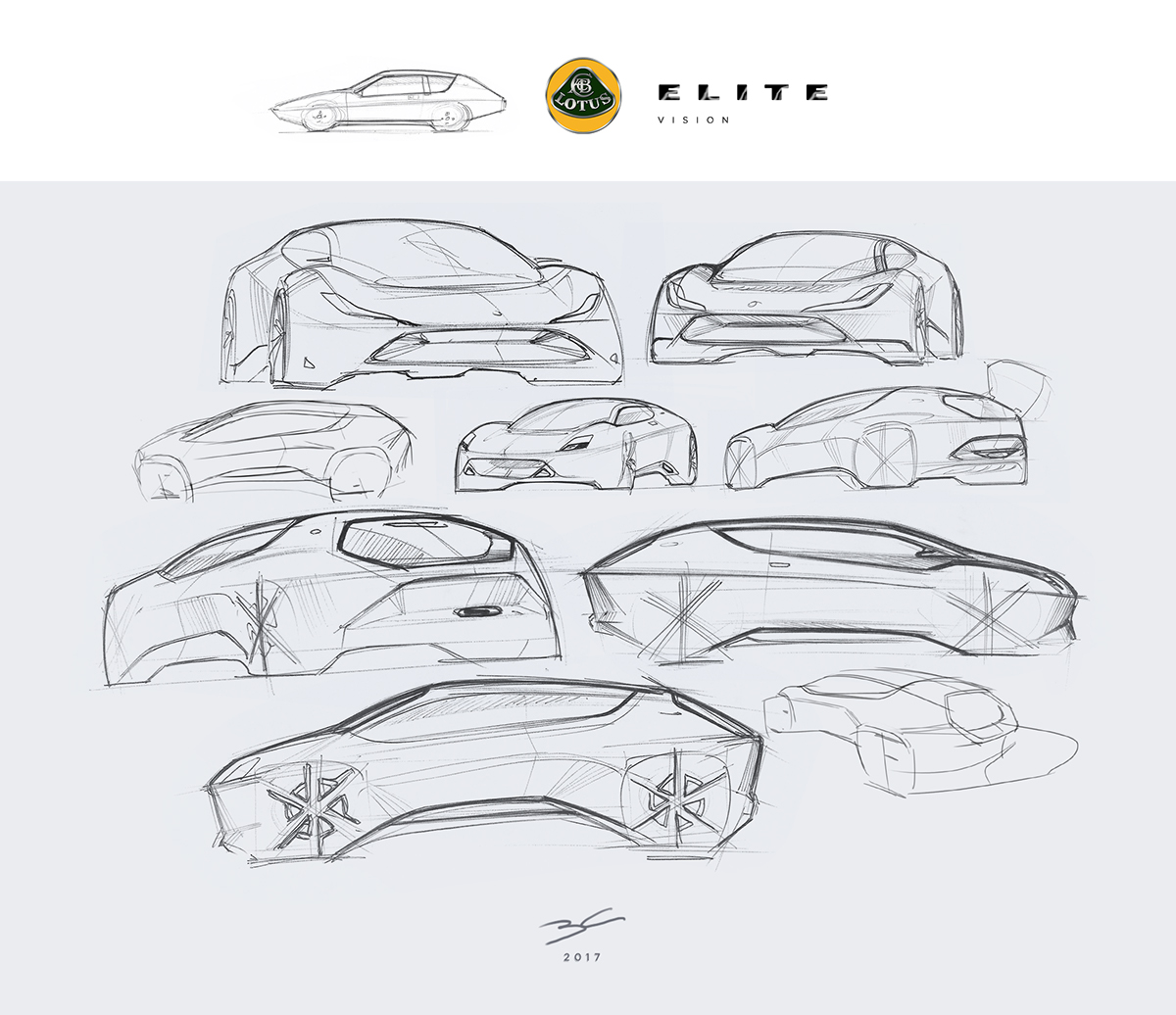 lotus，Sports car，industrial design，Cool，Interior，sketch，