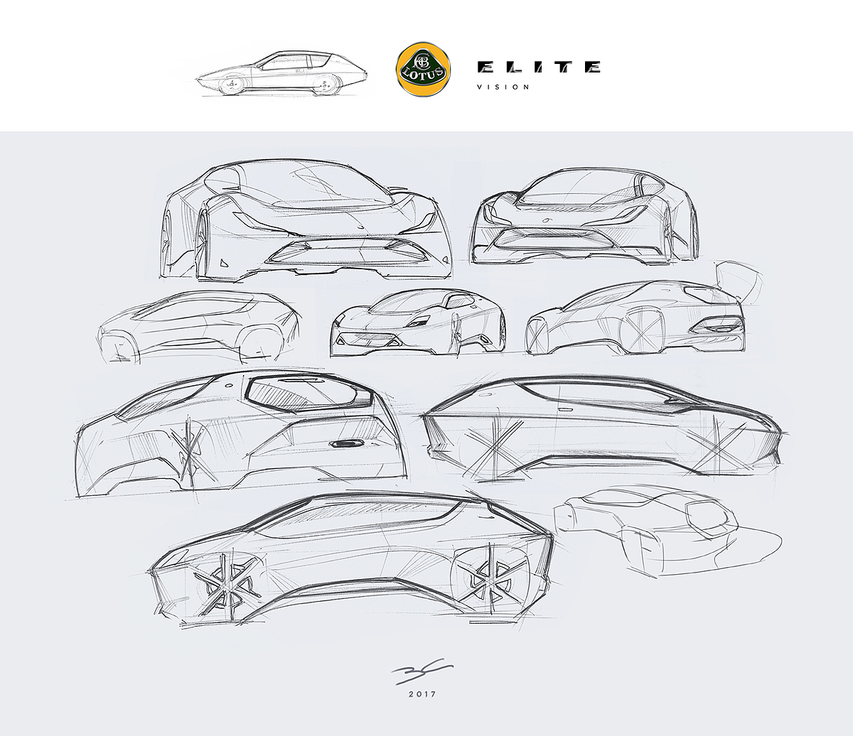 lotus，Sports car，industrial design，Cool，Interior，sketch，