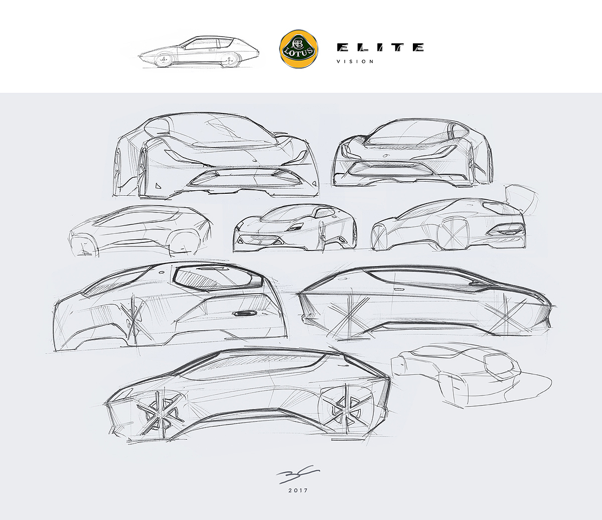 lotus，跑车，工业设计，炫酷，内饰，草图，