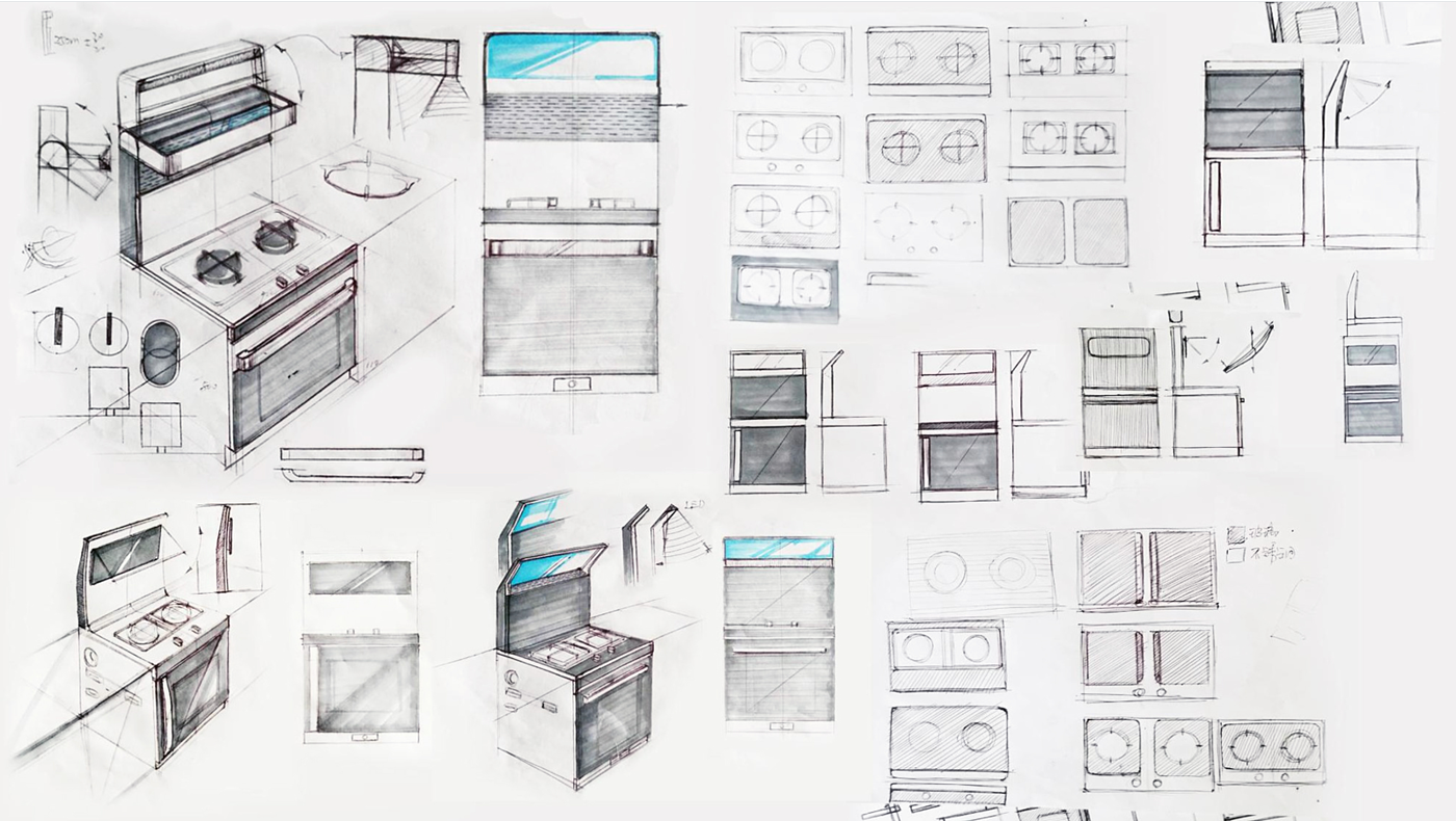 Kitchenware，Cooker，Integrated stove，User experience，industrial design，human design，