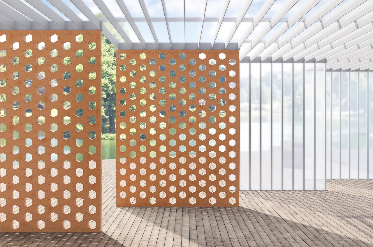 ceramics，Hexagonal clay brick，Hives，building structure，Mutine，