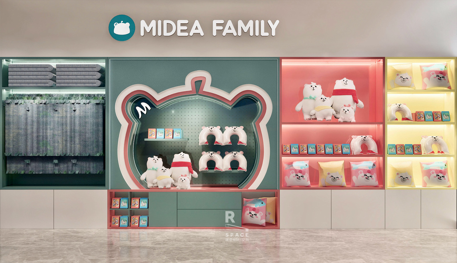 Red design，Beautiful，space design ，Flagship store，