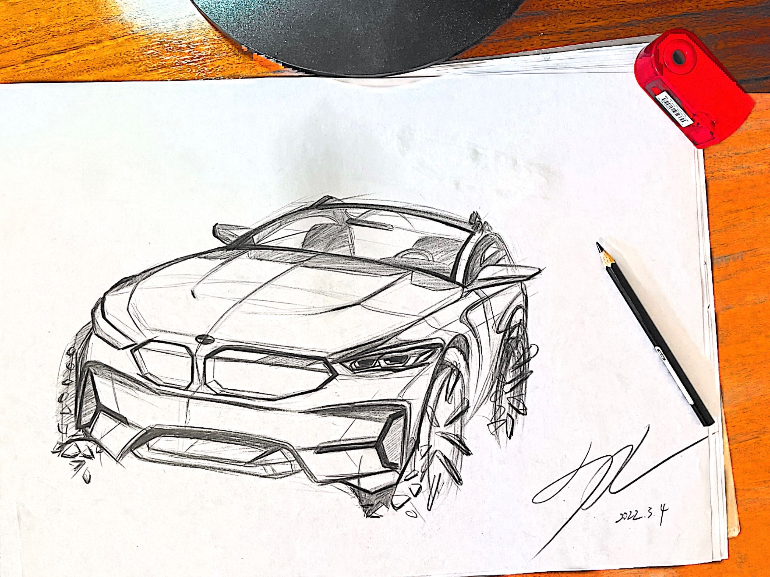 practice，student，Hand drawn car，