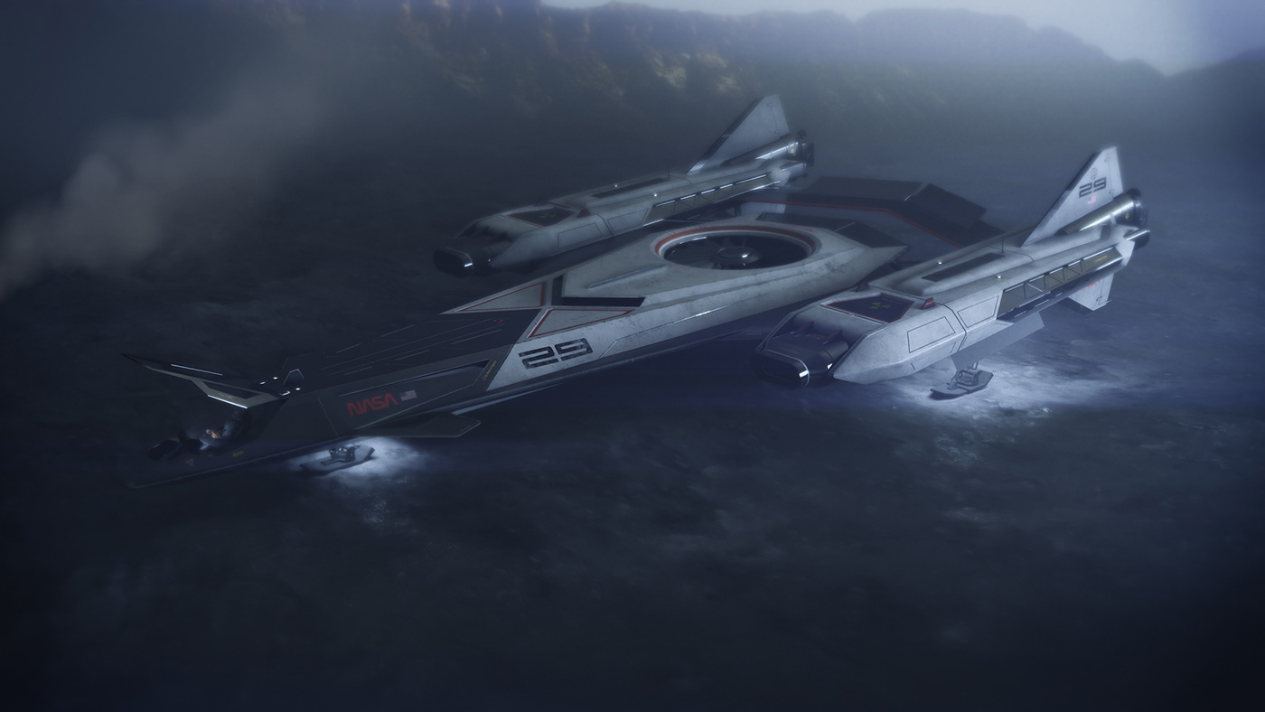 spacecraft，3d，concept，airship，mars，design，