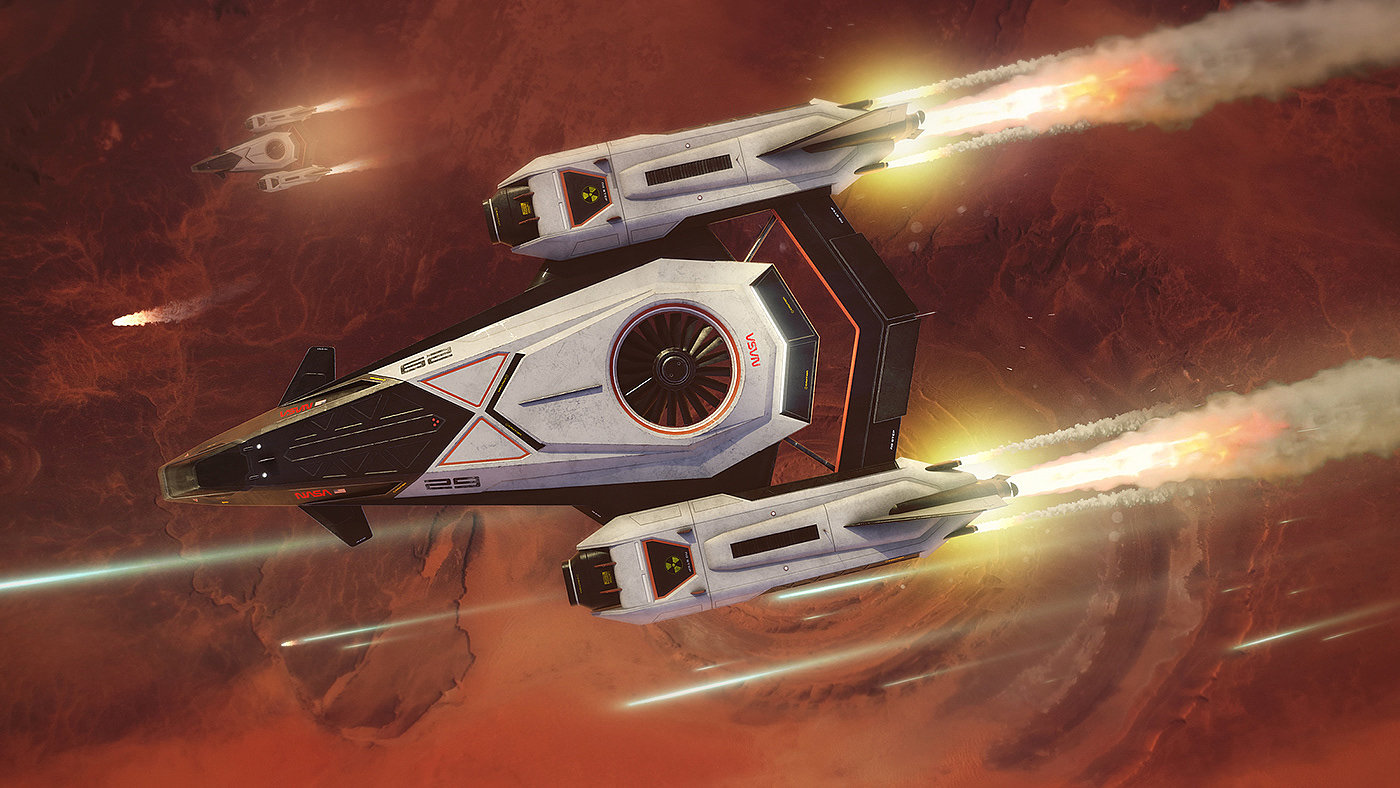 spacecraft，3d，concept，airship，mars，design，