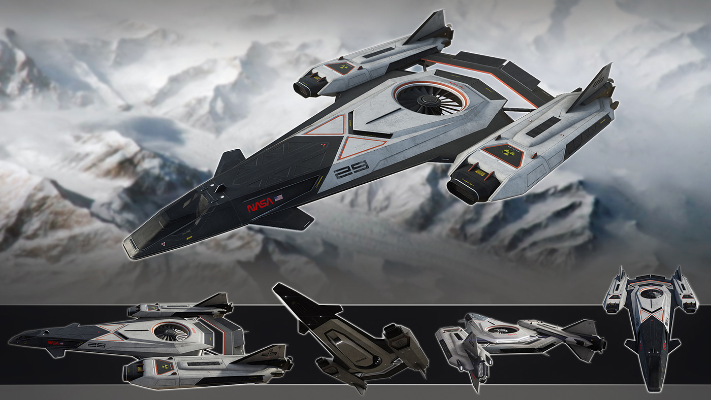 spacecraft，3d，concept，airship，mars，design，