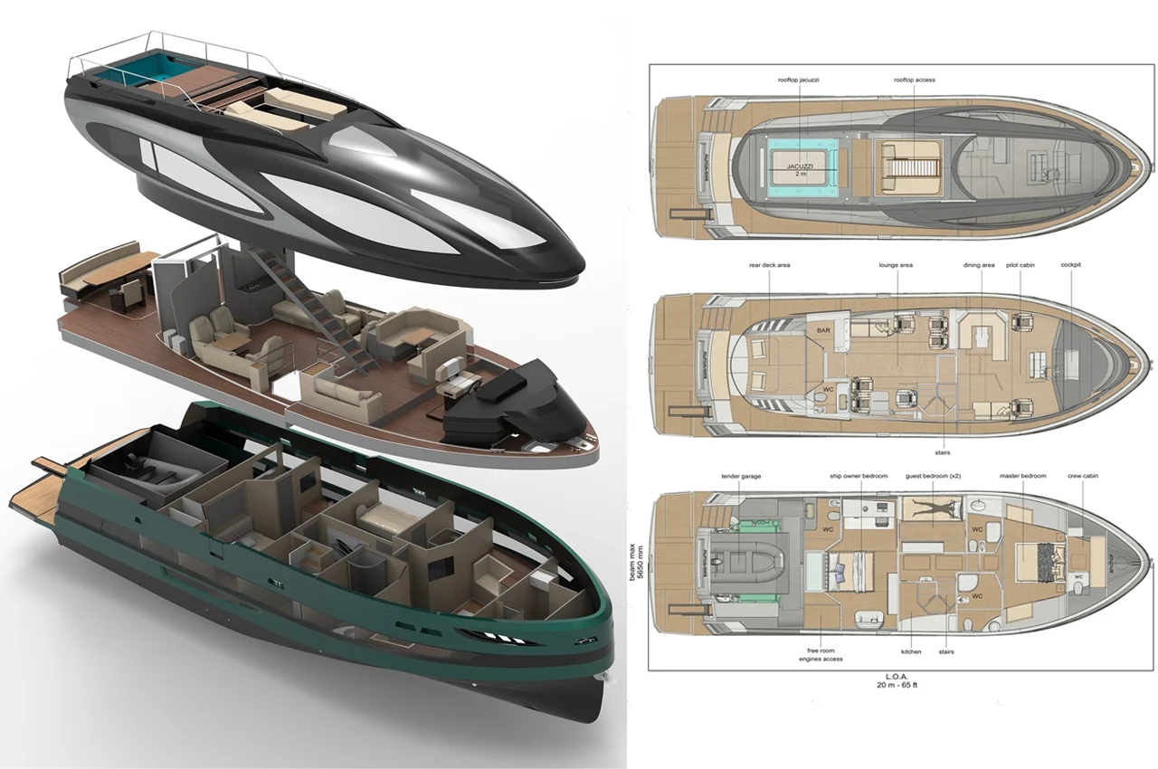 LAZZARINI DESIGN，Water boat，yacht，3d，Design，