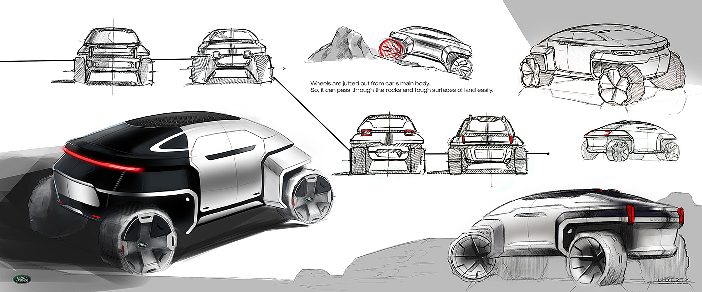 Concept car，sketch，Design process，Display Board，Model diagram，design sketch，industrial design，