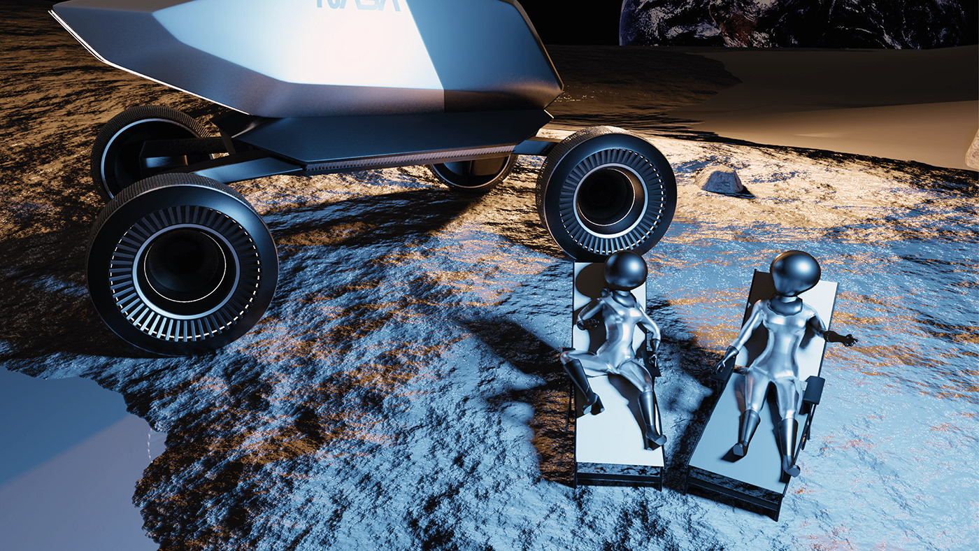 Robin Mazánek，MoonRacer，conceptual design，nasa，Cyberpunk design，Automobile design，