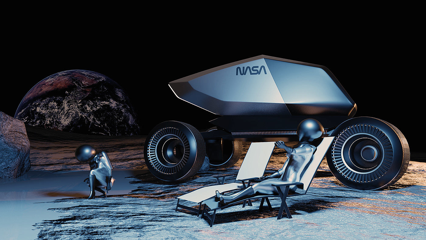 Robin Mazánek，MoonRacer，conceptual design，nasa，Cyberpunk design，Automobile design，
