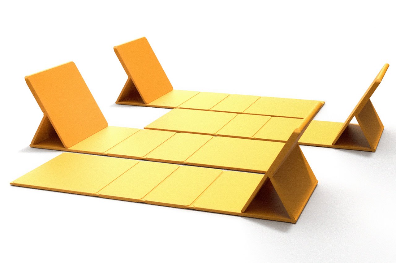 Outdoor furniture design，Threefold，Conceptual design，Ergonomics，Foldable，Portable，Outdoor tables and chairs，