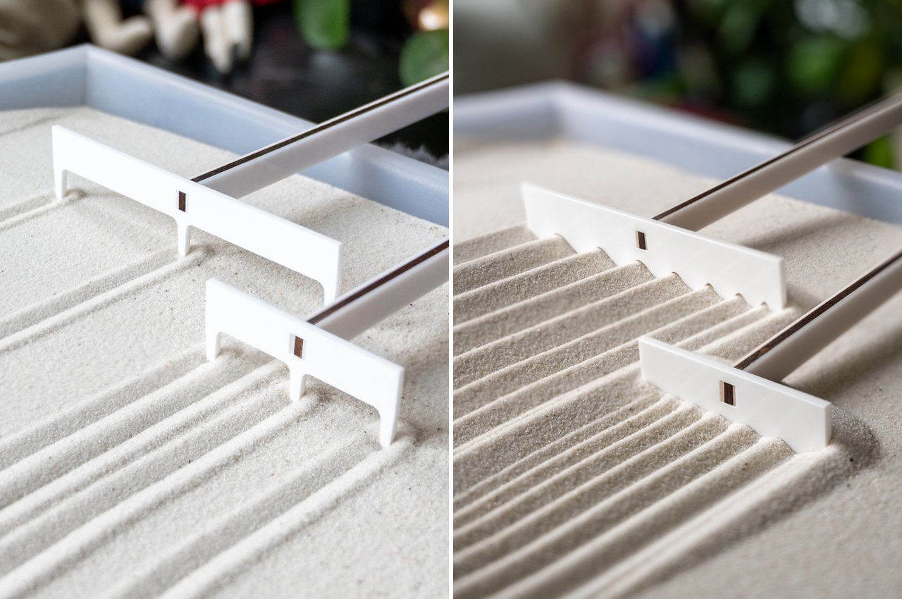 Desktop Zen Garden，product design，Natural wood，Visual design，Desktop tools，sand，Hand rake，