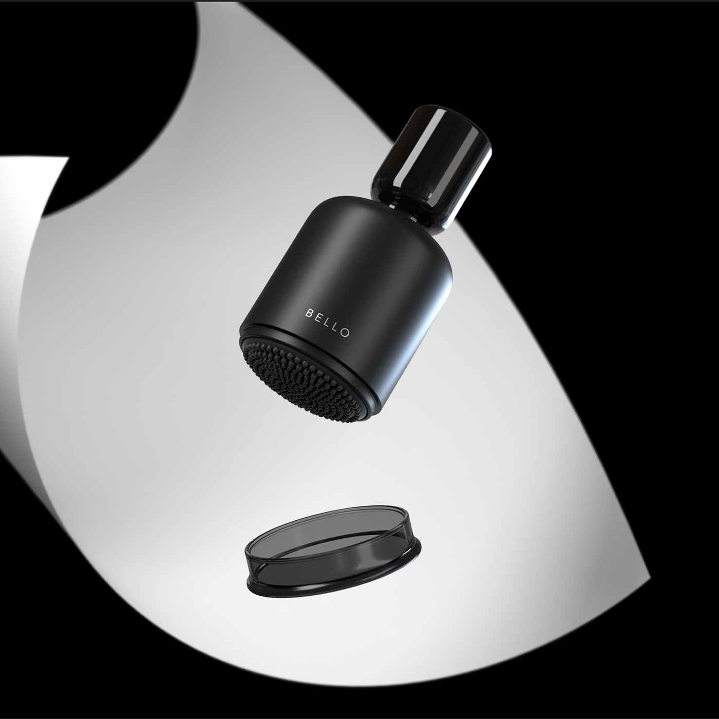 Cleansing massager，product design，Bello，Portable design，Sustainable environmental protection design，Cardboard tube packaging，