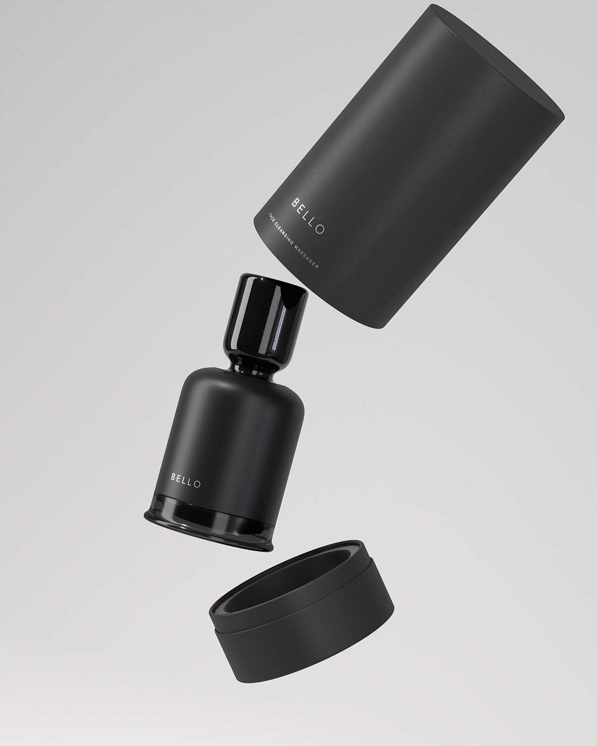 Cleansing massager，product design，Bello，Portable design，Sustainable environmental protection design，Cardboard tube packaging，