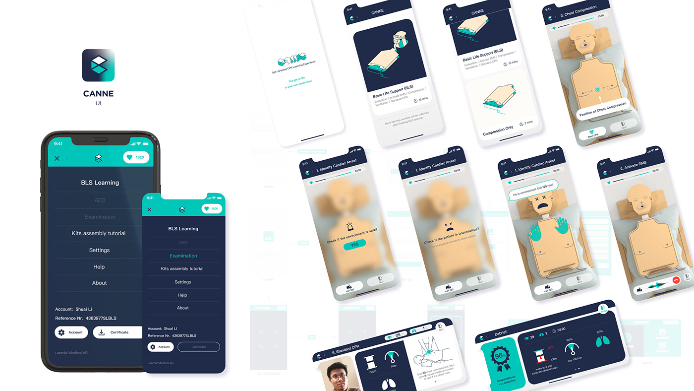 Shuai Li，Autonomous CPR learning experience，sudden cardiac death，product design，Master's thesis，Cannes ，First aid tools，