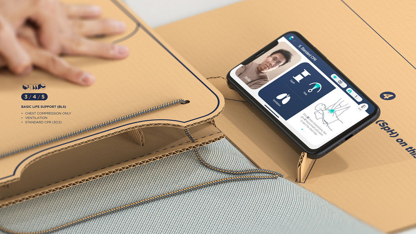 Shuai Li，Autonomous CPR learning experience，sudden cardiac death，product design，Master's thesis，Cannes ，First aid tools，