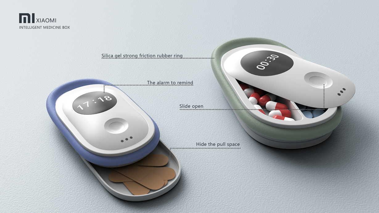 industrial design，product design，Intelligent medicine box，
