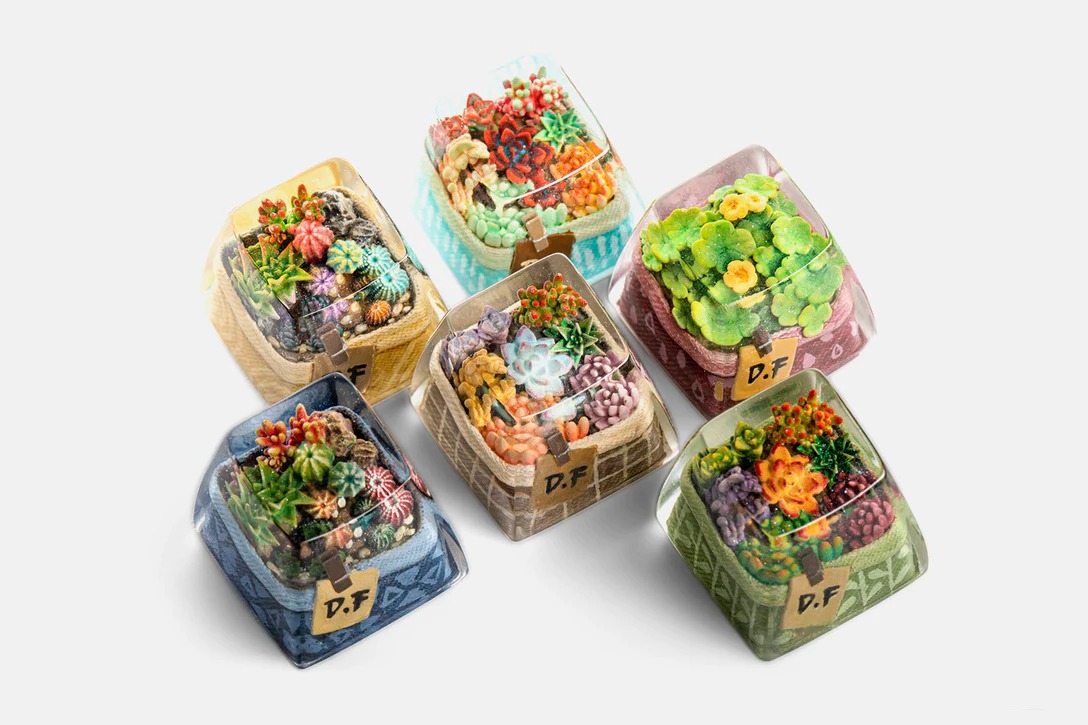 Dwarf Factory，Handmade，resin，product design，Mechanical keyboard，Glass container key cap，