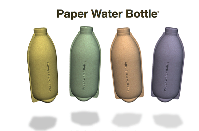 Paper water bottle，environment protection，product design，2016 Core77，