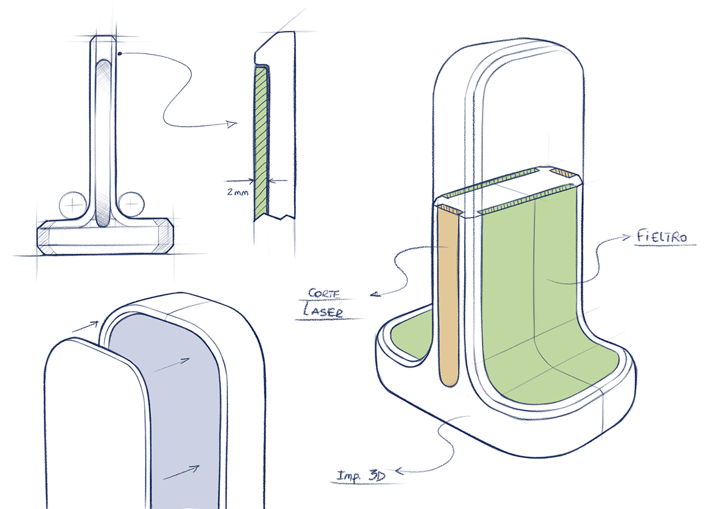 Bracket，headset，3d，