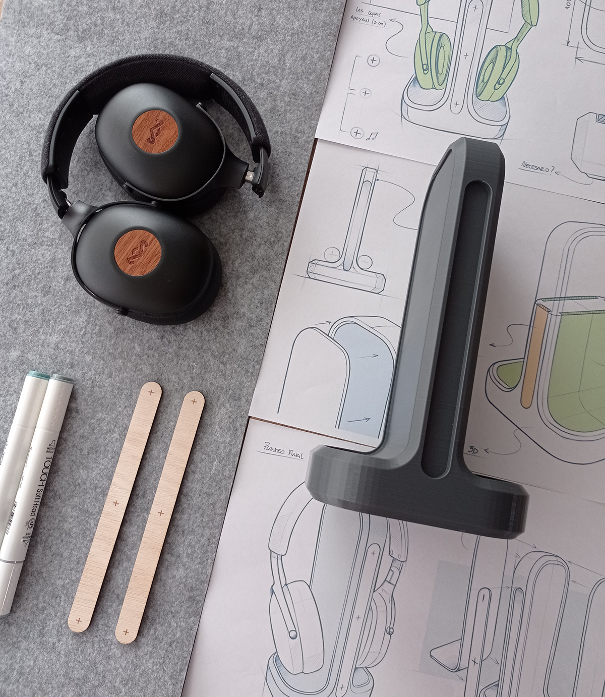 Bracket，headset，3d，